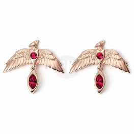 Harry Potter Stud Earrings Fawkes Rose Gold (Sterling Silver)